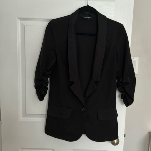 Vintage Seduction fashion, blazer, black with bunched arms sz M - Picture 2 of 12